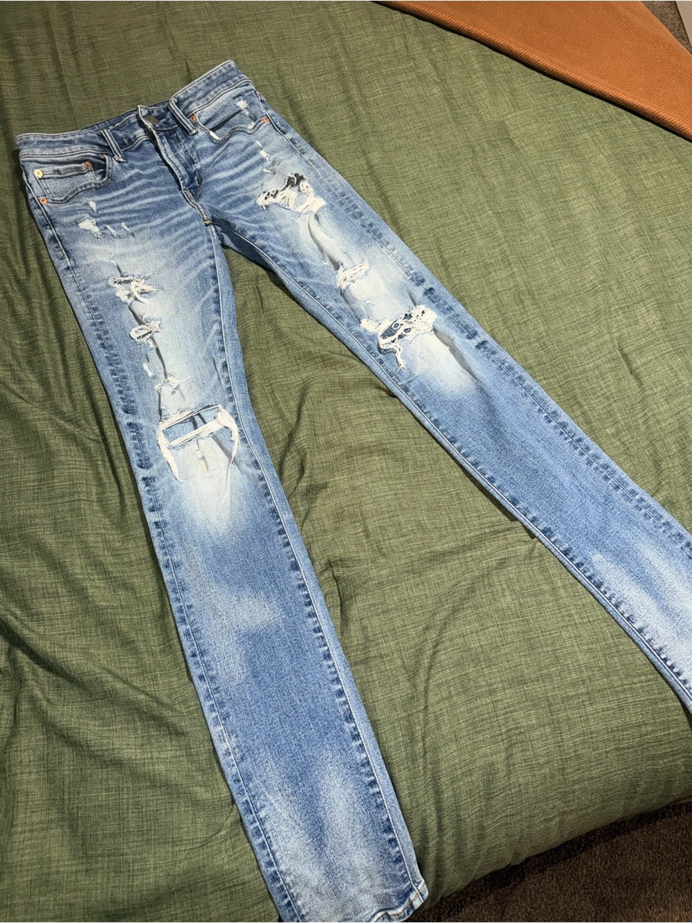 Light Blue Distressed Men’s Jeans